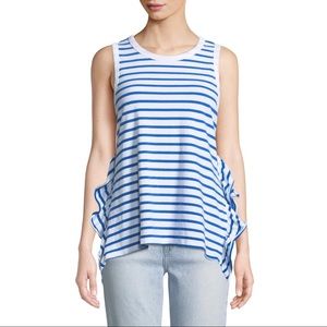 CURRENT/ELLIOTT Side Split Ruffle Muscle Tank M/2